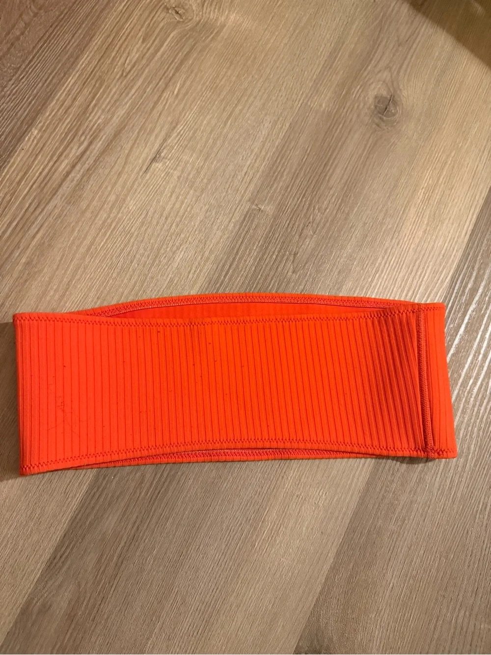 triangl swimwear Neon Orange Ribbed Bandeau Top